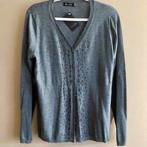 NWT Soft Grey Cardigan L